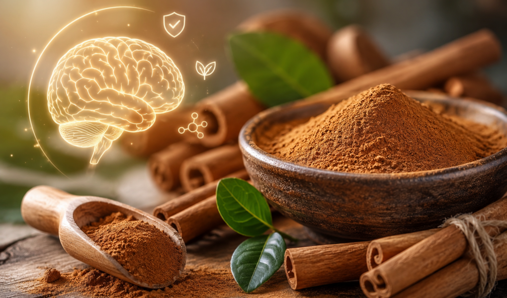 benefícios da canela na saúde cerebral, metabolismo e memória