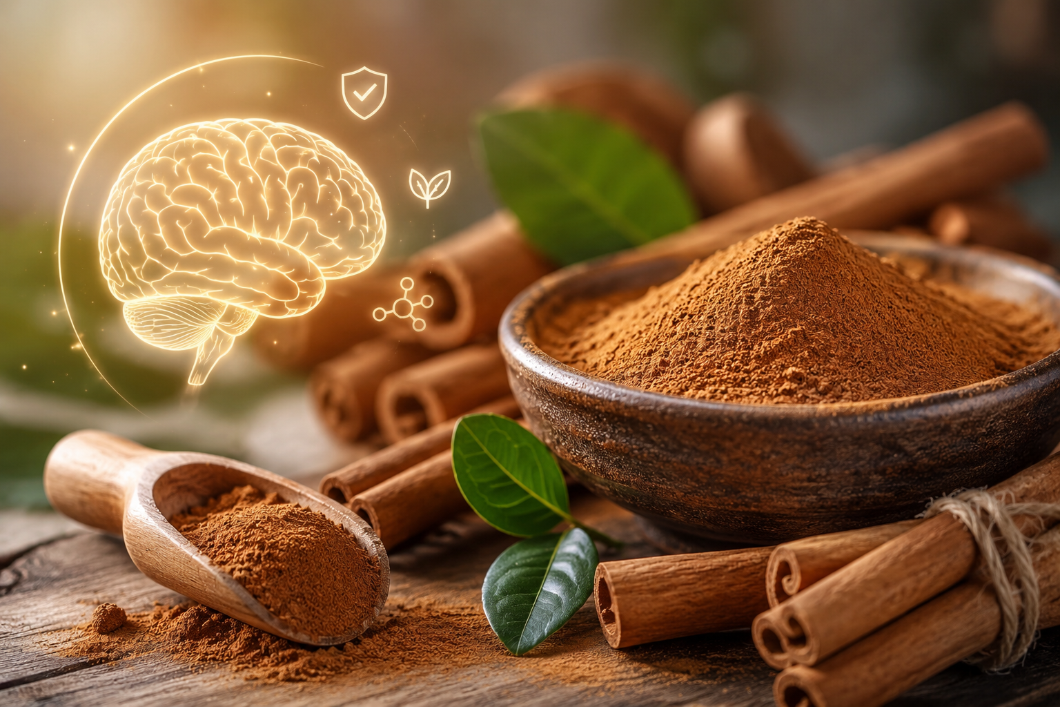 benefícios da canela na saúde cerebral, metabolismo e memória